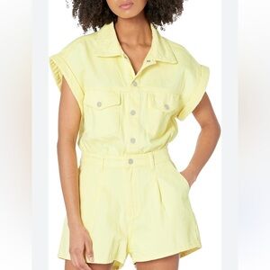 Blank NYC bright cornfield yellow denim romper